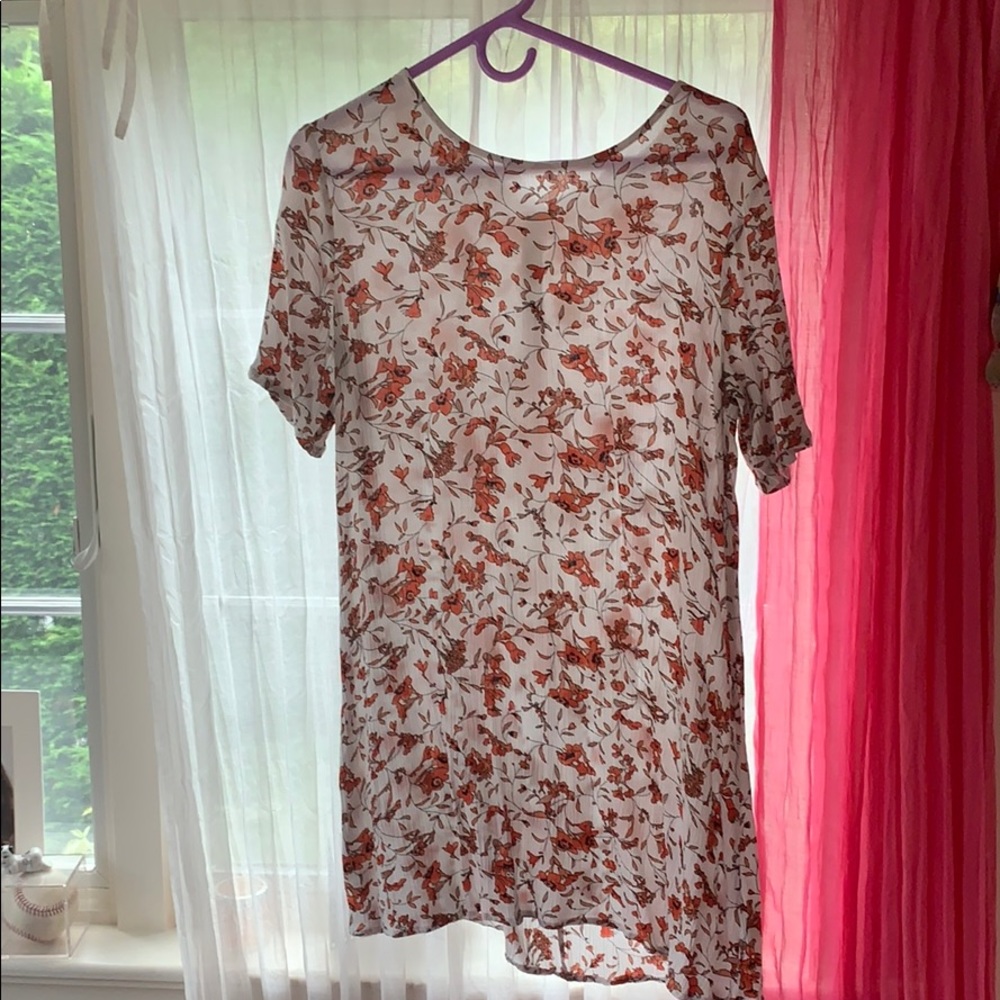 Orange and white floral dress